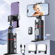 【JJL】-360° Gimbal Stabilizer Desktop AI Automatic Tracking Gimbal with Remote Shutter+Fill Light for