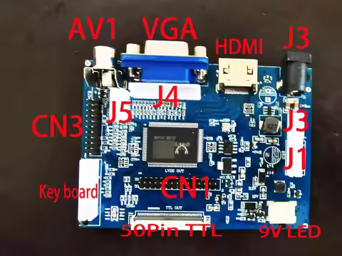 HDMI Compatible Driver Board TTL VGA LVDS AV Universal 50pin TTL 800*480 Resolution Ratio PCB800099