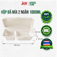 50 hộp bã mía Gracz 2 ngăn 1000ml (nâu) nhập khẩu Thái Lan B002