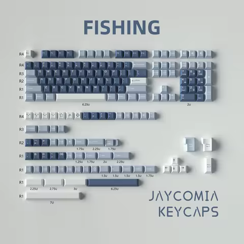 GMK Fishing 173 keys/set Cherry Profile Double Shot PBT Keycaps for tm680 Mechanical Keyboard 2.25U 