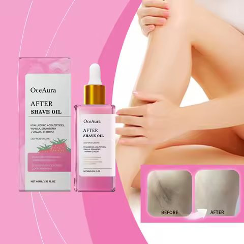Strawberry After Shave Oil Post Hair Removal Care Soothing Body Oil Vitamin E Deeply Hydrating Nouri