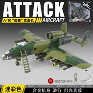 [Kaiwei Meisheng A-10 Warthog Serangan Pesawat Aloi Simulasi Tentera Mainan Model Pesawat dengan Pan