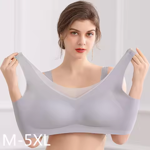 Latex Underwear Bra Women's Plus Size Seamless Bra Top Push-Up Bra Top Bh Comfortable Heat Dissipati