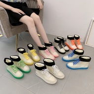 A-T💝Transparent Jelly Fashion Short Waterproof Shoes Rain Boots Rain Boots Rubber Shoes Shoe Cover Rubber Boots Water Sh