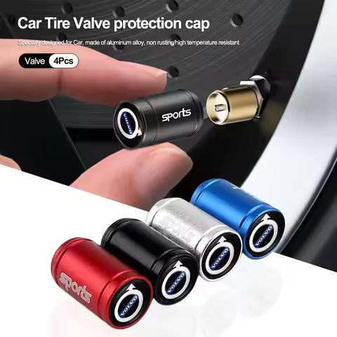 4Pcs Car Wheel Tire Valve Stem Caps Dust Cover Auto Accessories For Volvo S80 T6 V90 EX30 EX90 EM90 