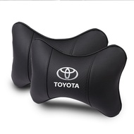 For Toyota Camry Corolla Harrier Fortuner Yaris CHR Vios Prius Alphard Breathable Leather Headrest Neck Pillow Car Head Neck Pillow Auto Accessories