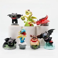 9Pcs/Set 5-8cm Anime How To Train Your Dragon Q Version Figure Statue Scene With Card Toothless Nigh