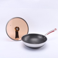 Household Wok Gas Stove Dedicated No Fume Induction Cooker 410 Stainless Steel Uncoated Frying Pan N