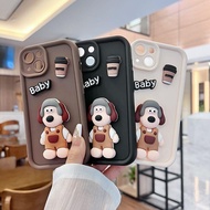 For IPhone 11 12 13 14 15Pro Max Drop Resistant IPhoneX XR IPhone XS MAX IPhone 7 Plus 8 Plus Soft IPhone 14 15 Pro Cartoon Coffee Big Ears Puppy Accessories Phone Case IPhone 11