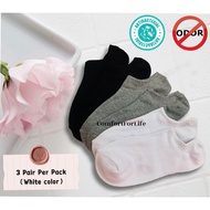 Bamboo Sock (White) ~Anti-slip Silicone low cut sock Xsen (Unisex)