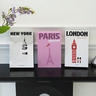 1pc/2pcs/3pcs Foldable Imitation Book With Paris/London/New York Designs, Fashion Fake Book Decor, C