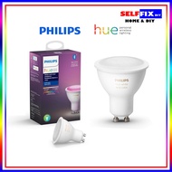 Philips Hue White and Color Ambiance LED Smart Bulb, Bluetooth &amp; Zigbee Compatible Bulb 5.7W - GU10 Fitting