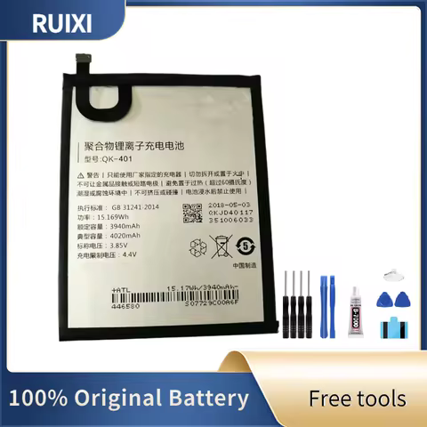 100% RUIXI Original Battery 4020mAh QK-401 Battery For QIKU 360 vizza 1711-A01 N6 Lite 1713-A01 Mobi