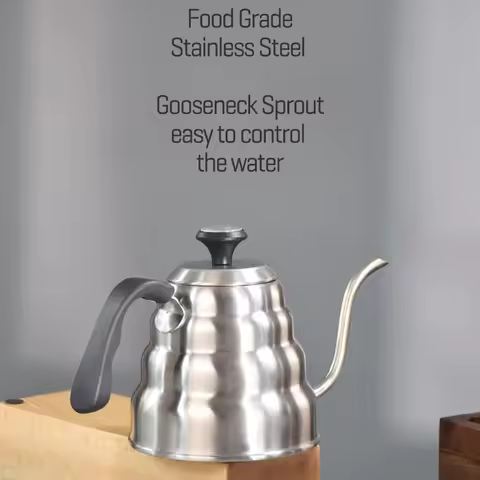 Coffee Kettle1L/1.2L Stainless Steel Pour Over Coffee Pot Kettle Drip Kettle with Thermometer For Ho