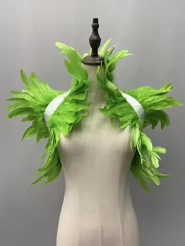 Luxury Feather Shawl Women Solid Color Scarf Women Real Feather Shawl Shoulder Fake Collar Halloween