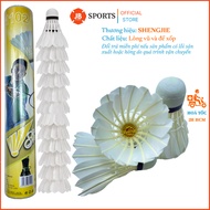 XD1102 Foam Base Feather Shuttlecock Box (12 Balls), Duck Feather Shuttlecock, White Feather Shuttle