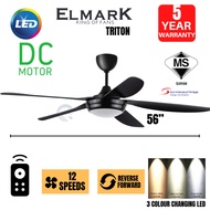 ELMARK TRITON 56” DC REMOTE CEILING FAN WITH 3 COLOUR CHANGING LED LIGHT