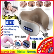 Travel Neck Pillow Massager Portable U-shaped Memory Foam Kneading  USB Chargeable Massage Pillow U6