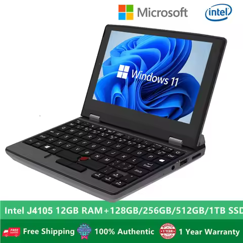 Portable Mini Laptop windows 11 7 Inch Touch Screen Notebook N4000 12GB+1TB IPS Netbook Win 10 Pro M