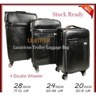 Leather Luggage Trolly bags with spin wheel( 28"24"20 inches)