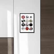 JR - Aesthetic Wall Poster Eclectic Objects - Grid Pop Culture Wall Decoration - Modern Minimalist R