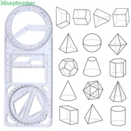 SEPTEMBER Drawing Ruler, Multifunctional 360 ° Movable Geometry Ruler, Architecture Transparent Meas