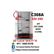 Cat Cage- 3FT With 5 Level Rock Iron 36"Lx24"Wx71"H