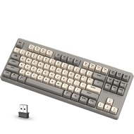 Free Wolf M87 75% Wireless Gaming Keyboard Silent Rainbow Backlit Bluetooth/2.4Ghz PBT Gradient Keyc