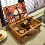 Storage Storage Basket Basket Picnic Influencer with Tableware ins Rattan Supplies Photo Props Sprin