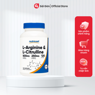 Viên uống Nutricost L-Arginine & L-Citrulline cải thiện cơ bắp (120 viên) - Nhập khẩu Mỹ - Gymstore