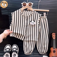 [COD] 0-4Y Sando Pajama Terno Kids Sleeveless Tops Pants Set Kids Girl Boy Summer Vest Pants Suits C