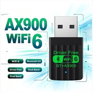 WiFi6 AX900 Dual Band USB Adapter with Bluetooth 5.4 | Driver-Free Plug & Play Penyesuai USB Dwi-jal