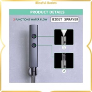 Blissful Bidet Set Gray Black Gold Color 2 Function High Pressure Bathroom