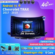 Android 14 Carplay Auto 2K Screen Car Radio Multimedia For Chevrolet TRAX 2017 2018 2019 WIFI+4G DS