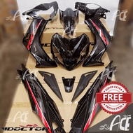 Coverset LC135 V1 Exciter RC Red Line Black Yamaha LCV1 Black Hitam Metallic ExciterRC Merah Red Lin