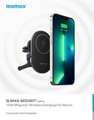 Momax新貨推介✅ ✅吸引力法則車充支架 一拍即合 輕鬆隨意 Q.Mag Mount2 CM19 磁吸無線車充支架 (15W)