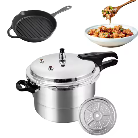 Pressure Cooker with Steaming Plate Small Pressure Cooker Household Stovetop Pressure Canner for Gas