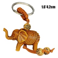 พวงกุญแจรูปช้างแกะสลักด้วยมือ3ชิ้นอุปกรณ์เสริมกระเป๋าเดินทางสำหรับผู้ชาย