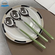 Home Use Food Grade Eating Dinner Spoons Set Unique Avocado Green Aesthetic Housewarming Wedding Pre