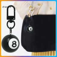 DRO_ Billiard Ball Keychain Pool Ball Key Ring Black 8 Ball Keychain Mini Pool Ball Charm Billiard K