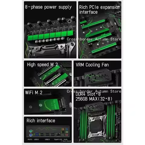 S-T X99 MR9S ATX Motherboard FOR LGA 2011-3 Supports TPM 2.0 FOR Intel Xeon E5 V3/V4 CPU DDR4 RAM Me