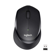 Logitech M330 Silent Plus Wireless Mouse – Enjoy Same Click Feel with 90% Less Click Noise, 2 Year Battery Life, Ergonomic Right-Hand Shape for Computers and Laptops, USB Unifying Receiver, Black