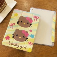Hello Kitty IPad Protective Case Air65 Tri-fold with Pen Slot Pro2024 Tablet Case Ipad8/9/10 Cute