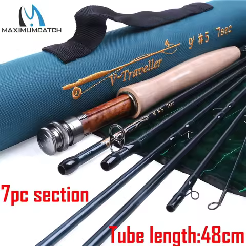 Maximumcatch Traveller Fly Fishing Rod 9FT 7 Sec IM10 30T+40T Carbon Fiber Fast Action with 50cm Tub