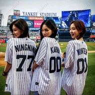 Customized Embroidered Baseball Uniform Korean Female Team aespa Yankees Jersey American Jobint New 