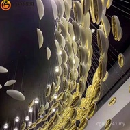 Simple Hotel Lobby Wedding Crystal Branch-Shaped Chandelier Glass Shell Engineering Stairs Empty Liv