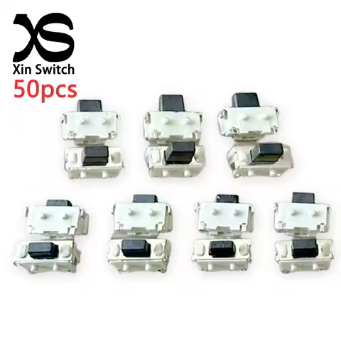 50PCS 2X4 Mini With Pillar Side Press Type Tact Switch 2*4*3.0/3.2/3.3/3.4/3.5/3.8/4.0mm DC12V 50mA 