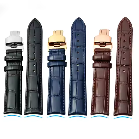 Genuine Leather Watch Band Blue Cow Leather For Rossini Vacheron Constantin Citizen Mido Seiko Tisso