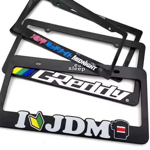 JDM Style American Standard ABS Car License Plate Cover JDM Racing Style Car Waterproof License Plat