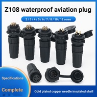 IP68 Plastic Waterproof Connector Aviation Plug Socket Z108-2P3AB 4P-5-6 Pin 7-8-10-12 Core